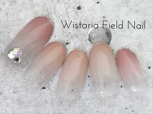ウィスタリアフィールドネイル MONAD店(WISTARIA FIELD)/先ラメライン　グラデーション