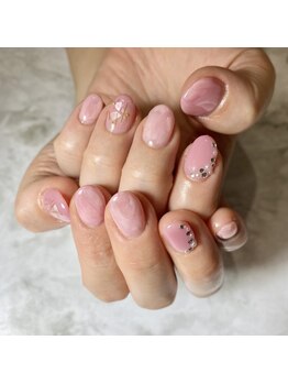 トータルビューティーローズ(Rose)/ピンクマーブルネイル