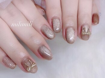 ミリミリ 本店(milimili)の写真/お仕事で制限がある方にピッタリの上品シンプルネイル★【マグネット/パラジェル/フィルイン対応】