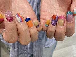 【パラジェル】カラフルネイル