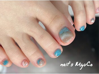 ネイルズミューコ(nail's MyuCo)/サンディビーチ 海フットネイル