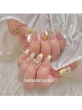 ポポ 渋谷(popo)/イニシャル付き推し活ネイル◎