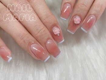 ネイルマフィア 新宿(NAIL MAFIA)/チークネイル/スキニーフレンチ