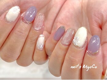 ネイルズミューコ(nail's MyuCo)/ガーリーフラワーネイル