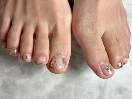 お正月風フットネイル