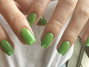 アイネイルズ 天神今泉店(I-nails)/【sana.i】グリーンカラーネイル