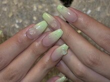 ジェミーネイル エビス(Jemiy nail ebisu)/イエローグラキラキラバラ