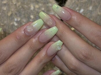ジェミーネイル エビス(Jemiy nail ebisu)/イエローグラキラキラバラ
