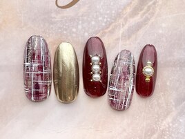 ボルドーツイードネイル