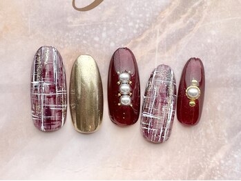 ターラ(Tara)/ボルドーツイードネイル