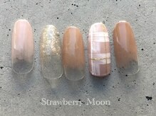 サロンストロベリームーン(Salon Strawberry Moon)/チェックネイル　￥6980
