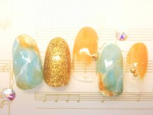 ネイルサロン ロゼオ(Nail salon Roseo)/■渋谷>7990円/リアルターコイズ
