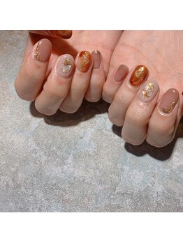 アティックネイルアトリエ(attic nail atelier)/べっ甲ビジューネイル★