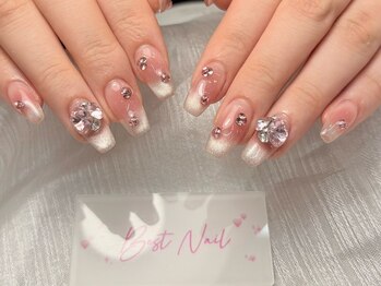 Best Nail 銀座店【ワンホンネイル・スカルプ・パラジェル・上品ジェルネイル】/長さ出し10本デザインネイル