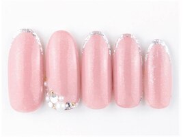 美爪カラー×細フレンチネイル