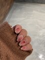 ロコネイル(Loko nail) 赤を使ったニュアンスnail☆透け感がかわいいデザインです♪