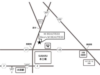 メンズエムボーテ 太田店(Men's M BEAUTE33)/【サロン地図】