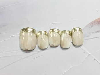 ネイルアンドまつげ リュフェール 五反田(Nail Lufaire)/ニュアンスミラーフレンチfoot