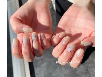 プルースラウンジ トウキョウ(Plus Lounge TOKYO)/フラッシュ×チークネイル♪