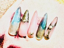 バンザイネイル 下北沢(BANZAI NAILS)/ダークカラー×スキンカラー