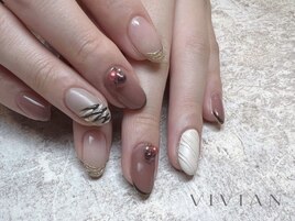 バレンタインネイル