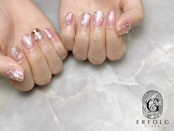 エアフォルク 銀座(ERFOLG)/雪の結晶+リースネイル♪