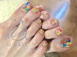 カラフルフットネイル