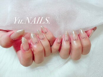 ユーネイルズ 恵比寿(Yu.NAILS.)/スキンカラーグリッターグラデ
