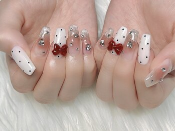 cheek×magグラデ×dot×ribbon