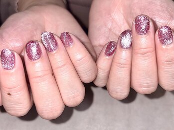 ピンクマグネットネイル♪