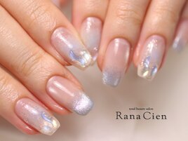 マグネットで透明感ネイル