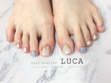 ネイルアトリエルカ(nail atelier LUCA)/W-195 大人可愛いオーロラフット