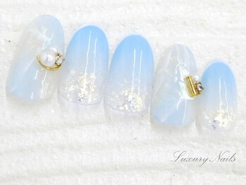 ラグジュアリーネイルズ オオミヤ(Luxury Nails Omiya)/爽やか*透け感ブルー