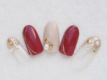 シックネイル(CHIC nail)/ボルドー＆ゴールド