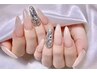 【チップスカルプ】長さだし込みワンカラー＋ストーン埋め尽くし2本