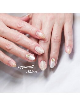 たゆ ネイル(たゆnail)/キラキラツイード冬ネイル