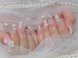 推しネイルピンク