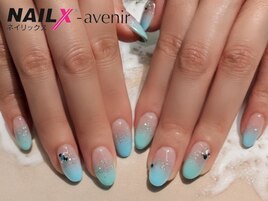 ターコイズ夏カラーグラデ