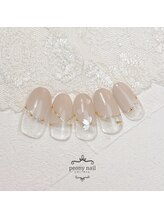 ピオニーネイル(peony nail)/桜ホロきれいめグレージュネイル