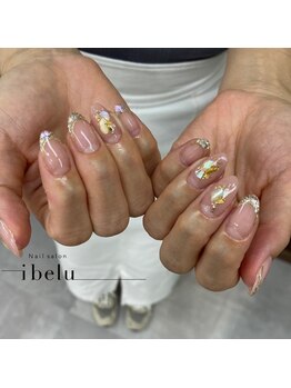 イベル 神戸三宮店(ibelu)/ガラスフレンチネイル