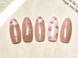 繊細フラワー x リボン