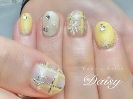 推し活ネイル　チェック柄