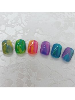 ディスクエア ネイル(Dsquare nail)/ネオンカラーのニュアンスネイル