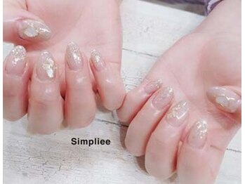 シンプリー 西荻窪店(Simpliee)の写真/旬のワンホンネイル/韓国パーツをご提案♪【Simpleデザイン90分ワンカラー+アートでワンランク上の手元に】