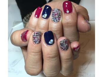 ネイルケアサロンエルミタージュ/ツイードネイル