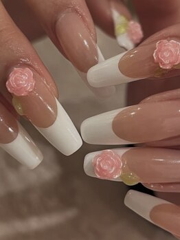 エムクチュール/長さだしとアートで成人式ネイル