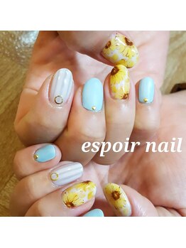 ネイルアンドアイラッシュサロン エスポアール(nail&eyelash salon espoir)/ひまわりネイル 90分コース