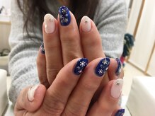 プルミエ ネイル(Premier Nail)/パールネイビーが素敵♪雪の結晶