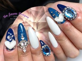 【ロングネイル】ブルーネイル