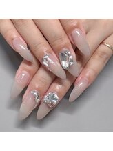 ザ バームシックス 銀座三丁目店(THE BALM six)/ワンカラー/ビジューネイル